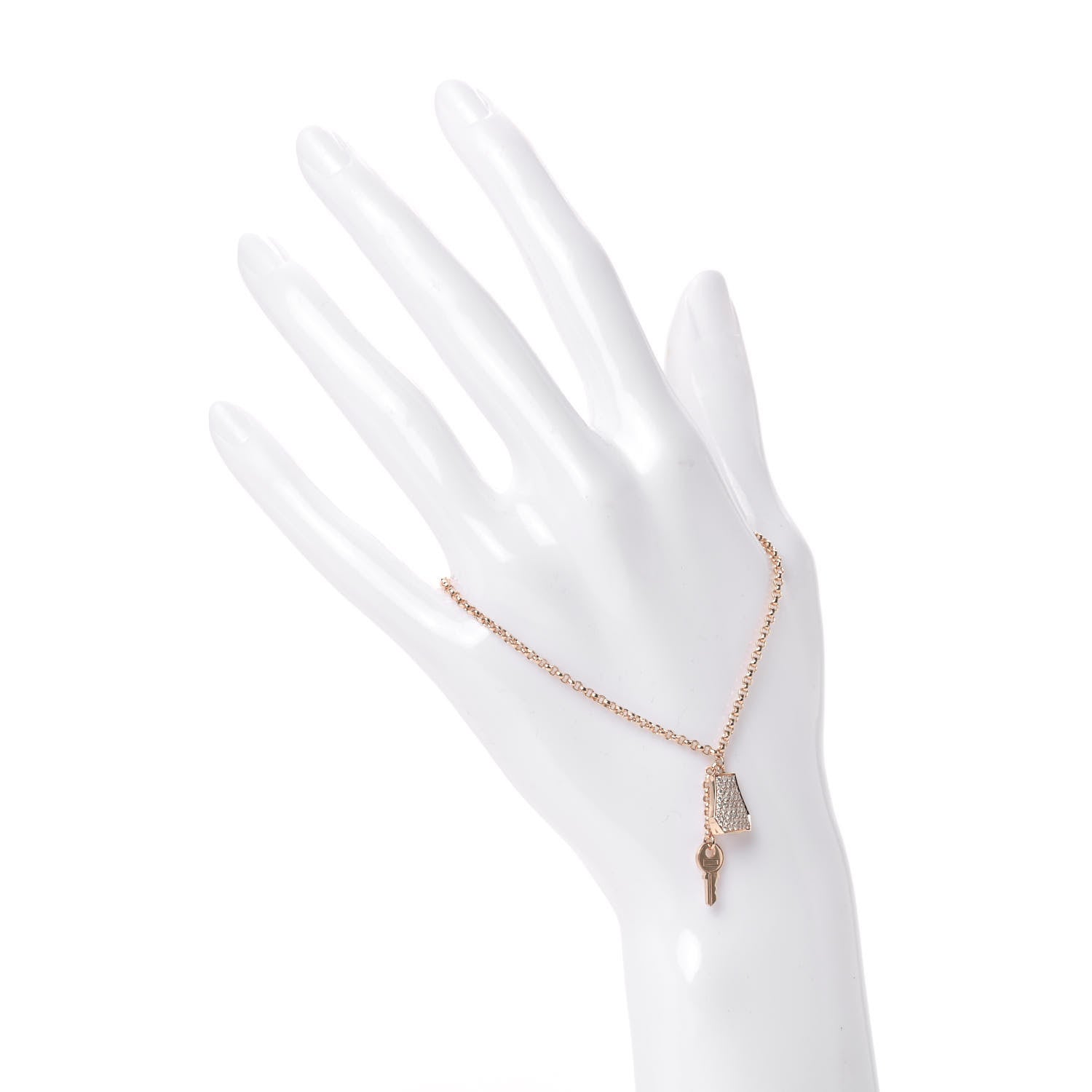 Hermes 18K Rose Gold Diamond PM Kelly Clochette Bracelet LG 4 of 5