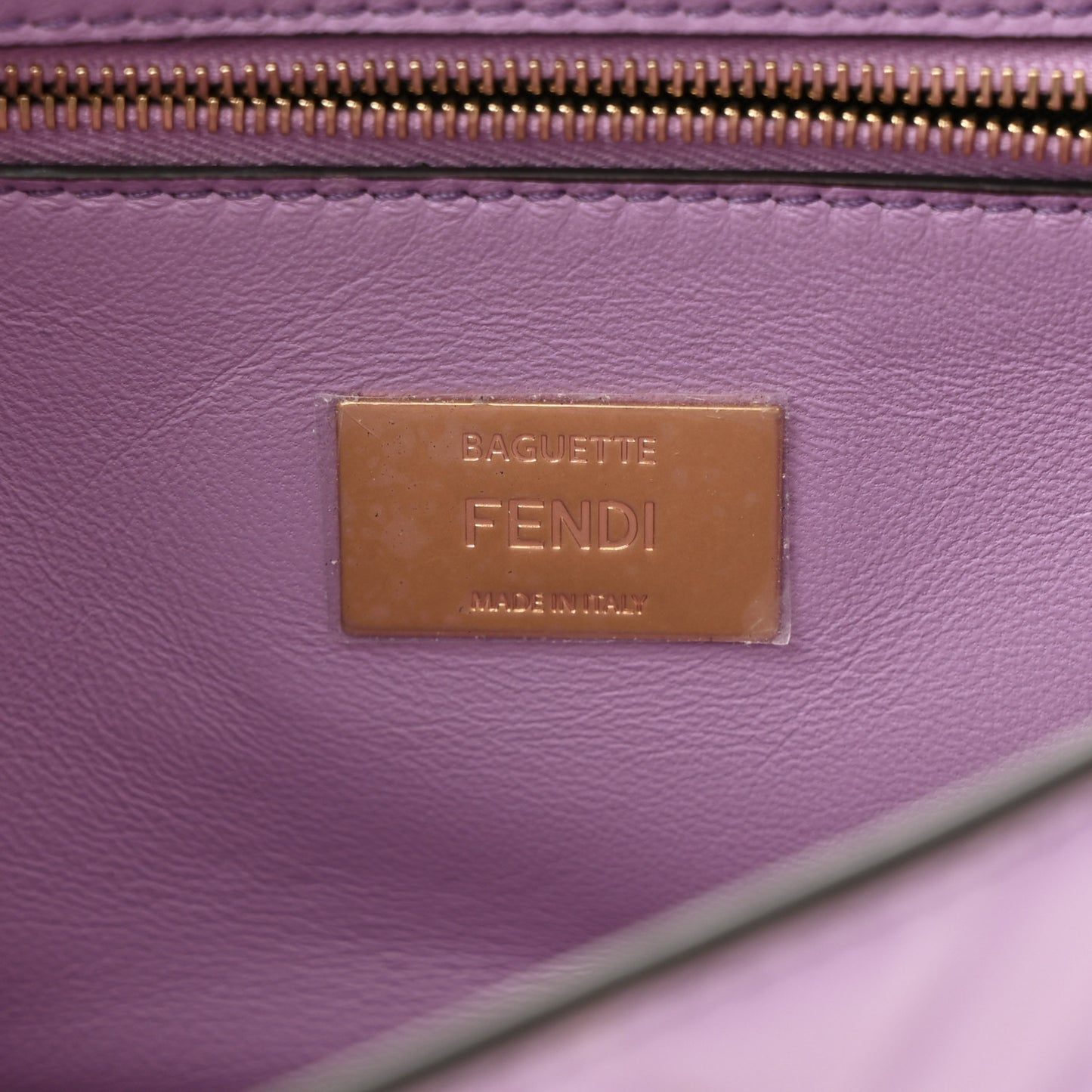 Nappa FF Embossed Small Midi Chain Baguette Violetta