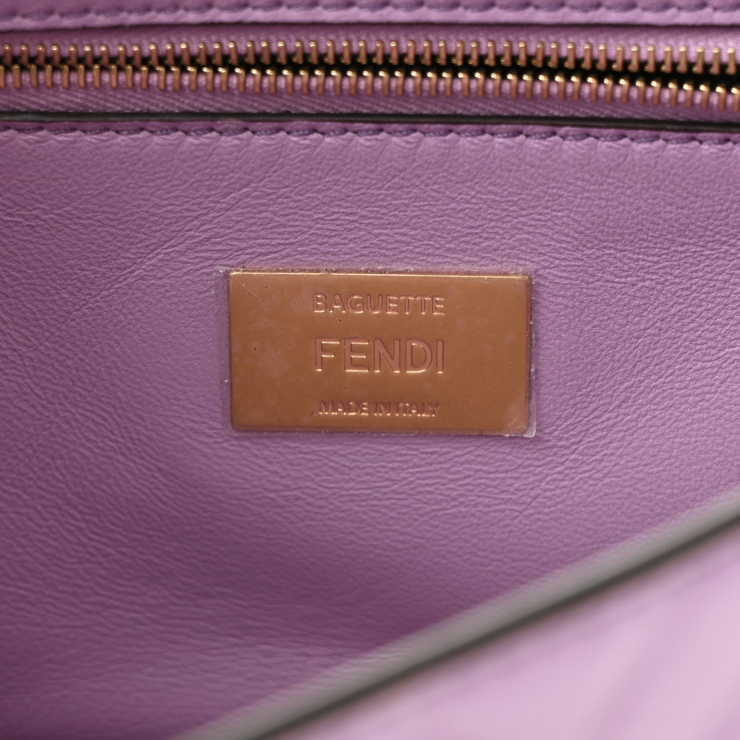 Fendi Nappa FF Embossed Small Midi Chain Baguette Violetta 5 of 9