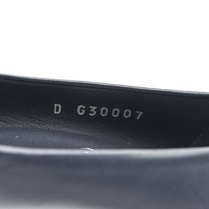 Chanel Calfskin Patent CC Cap Toe Platform Chain Pumps 37.5 Navy Black 8 of 10