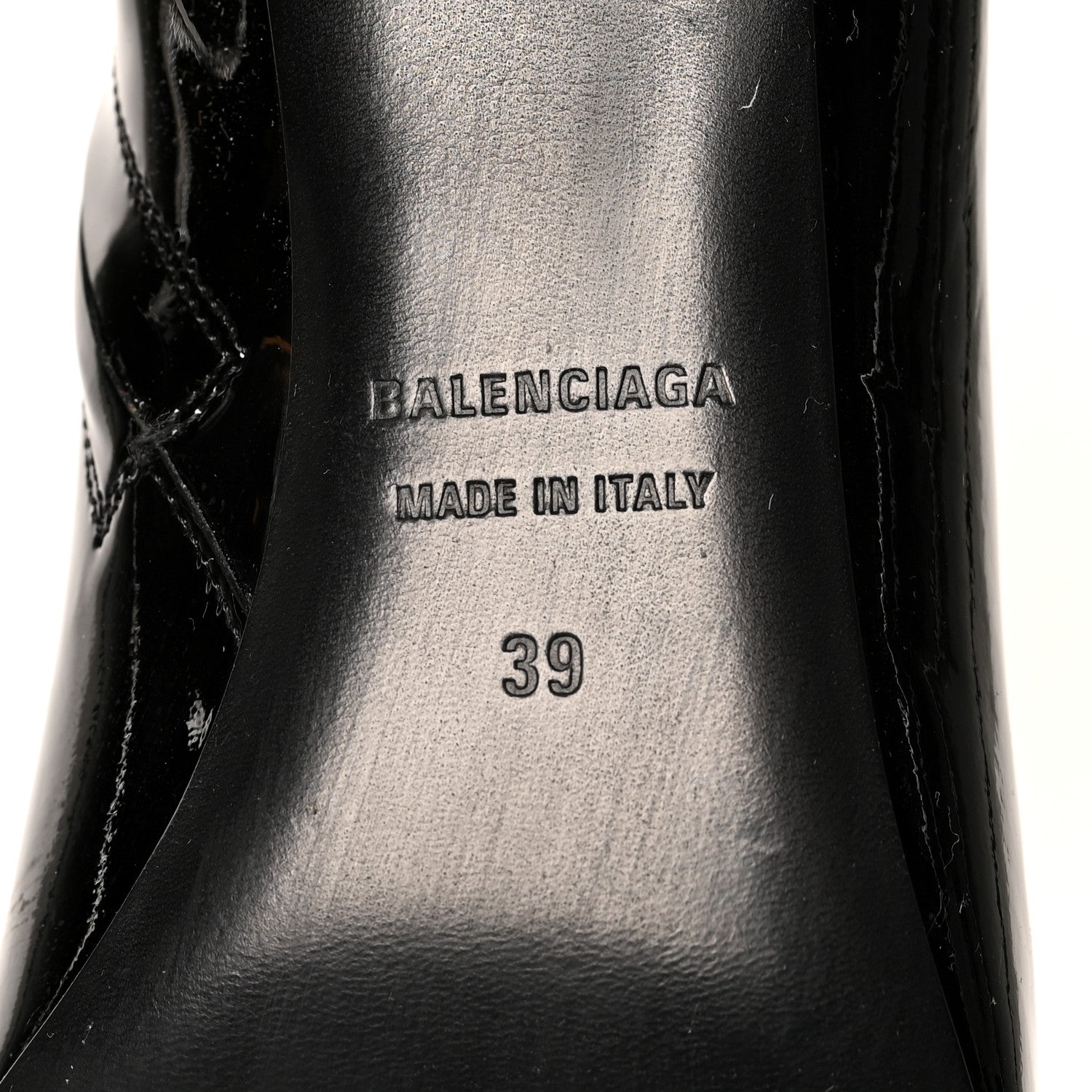 Balenciaga Patent BB Pointy Toe Ankle Booties 39 Black 7 of 8
