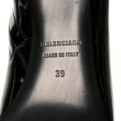 Balenciaga Patent BB Pointy Toe Ankle Booties 39 Black 7 of 8