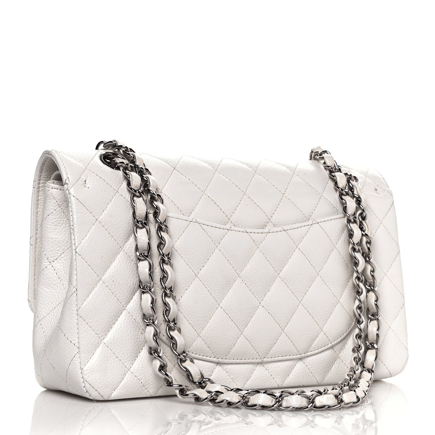 Chanel Caviar Quilted Medium Double Flap White 3 of 16