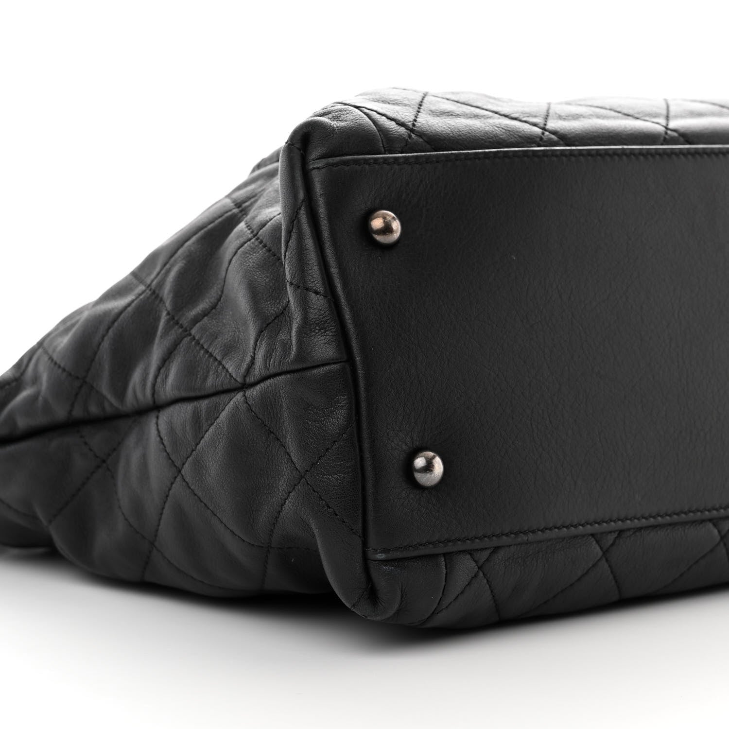 Chanel Calfskin Quilted Large Coco Pleats Tote Black 9 of 14