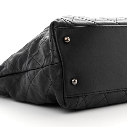 Chanel Calfskin Quilted Large Coco Pleats Tote Black 9 of 14