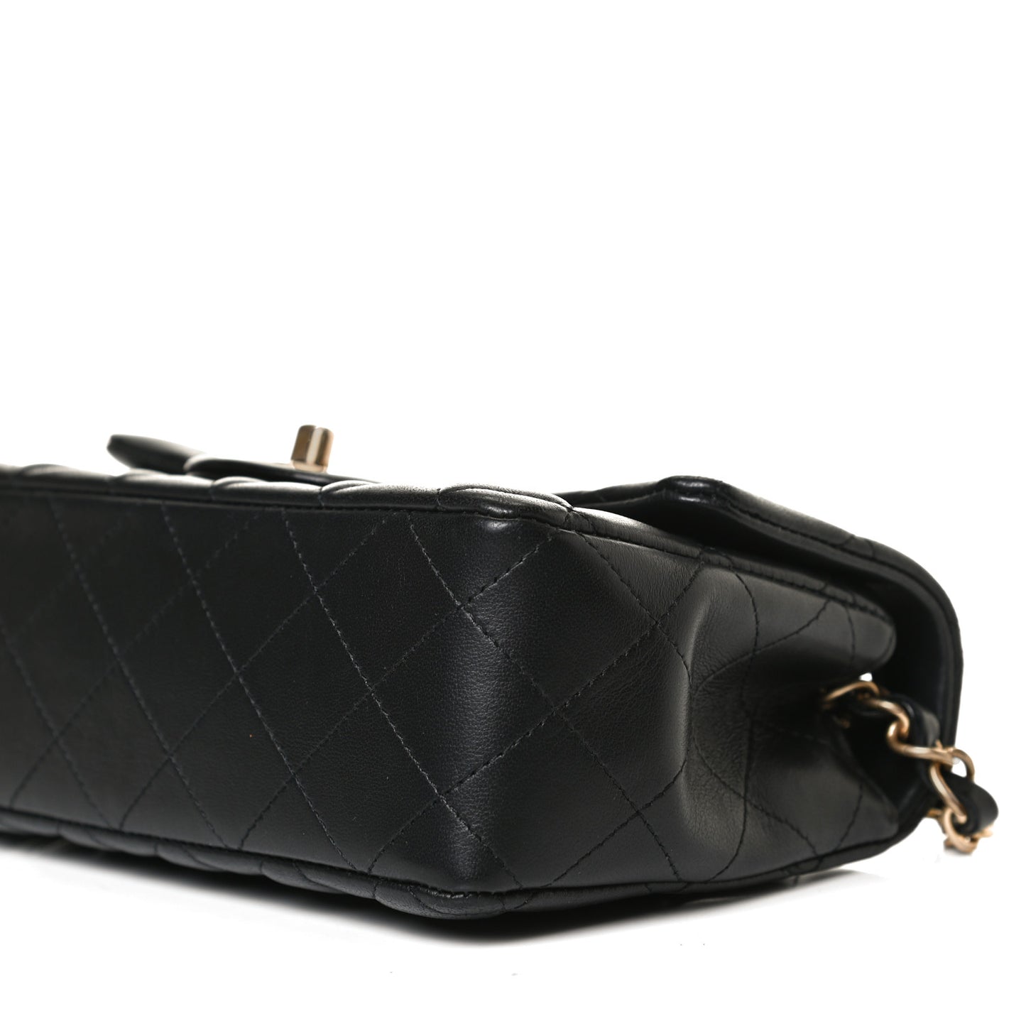 Lambskin Quilted Mini Rectangular Flap Black