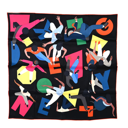 Hermes Silk Hommage a Gene Kelly Scarf 70 Black Multicolore 1 of 3