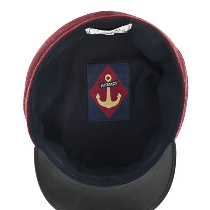 Hermes Glossy Lambskin Wool Womens Vauban Cap 56 7 of 11