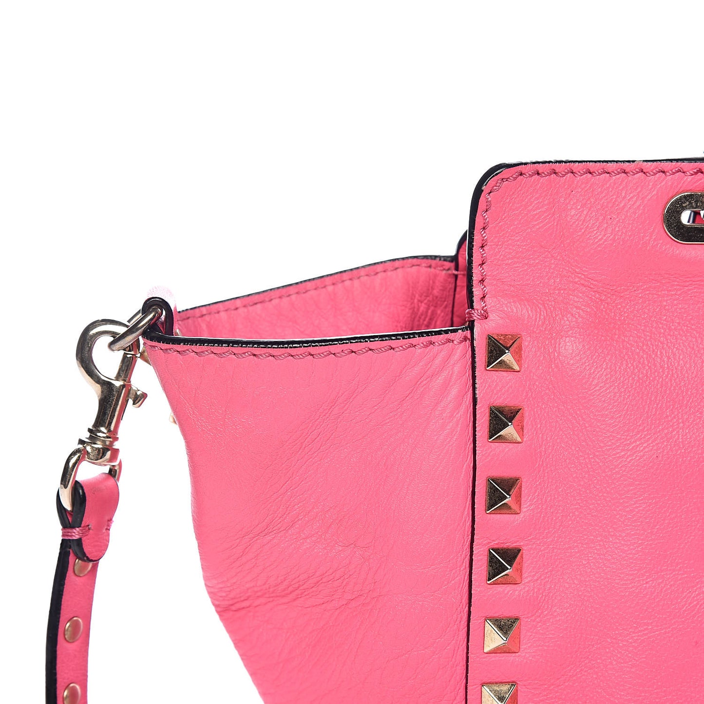 Vitello Small Rockstud Tote Fuxia Fluo