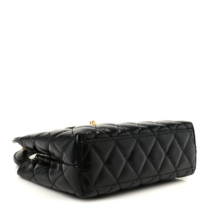 Chanel Shiny Aged Calfskin Quilted Nano Kelly Shopper Black 4 of 10