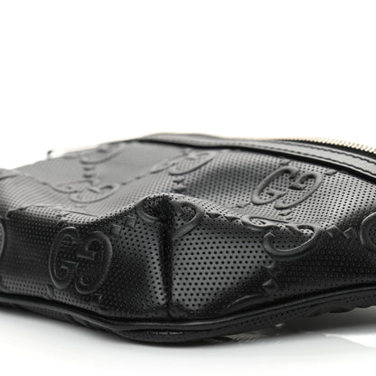 Gucci Calfskin GG Tennis Embossed Belt Bag Black 9 of 10