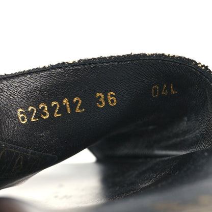Gucci Jacquard Black Denim GG Monogram Angelina Platform 55mm Slide Sandals 36 Black Ivory 6 of 8