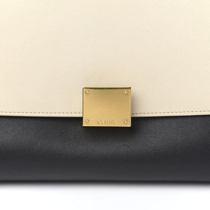 Celine Smooth Calfskin Suede Medium Tri-Color Trapeze Cream Black Brown 11 of 11
