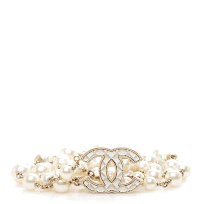 Chanel Pearl Metal Quilted CC Belt Silver Gold 1 of 3