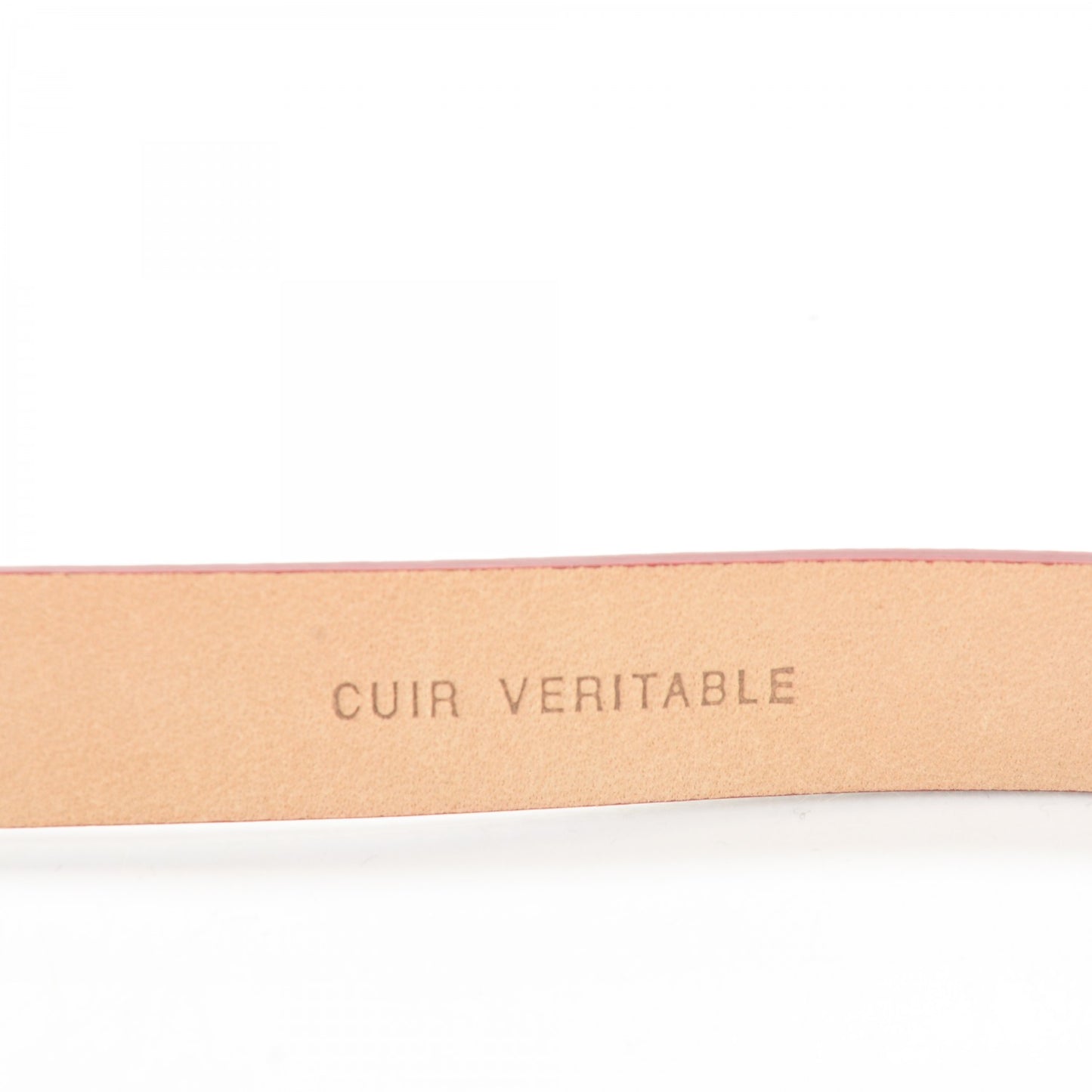 Caviar CC Logo Skinny Belt 95 38 Dark Red