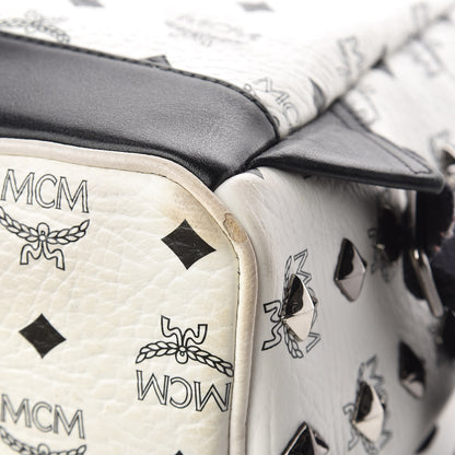 MCM Visetos Studded Medium Stark Backpack White 16 of 17
