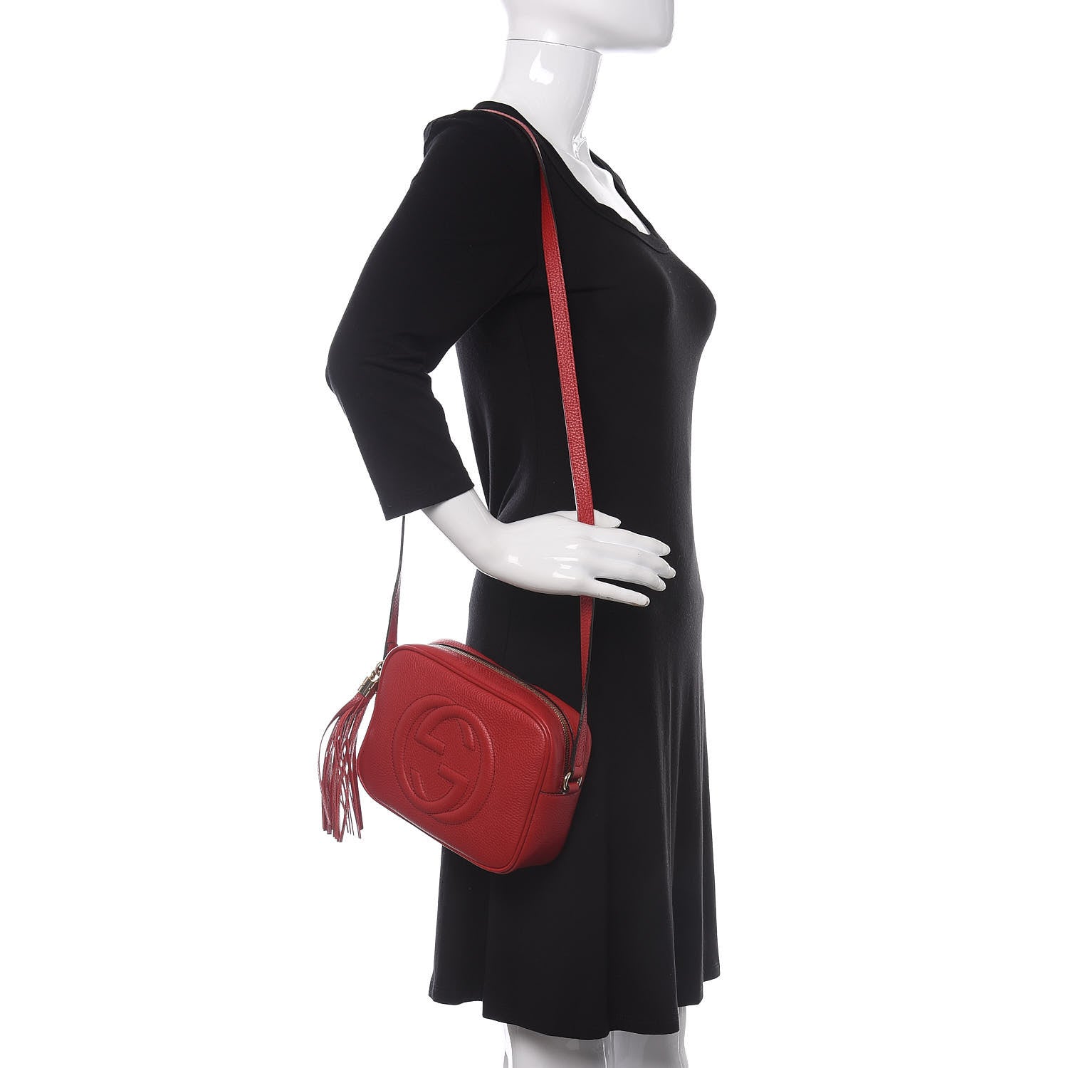 Gucci Pebbled Calfskin Small Soho Disco Bag Tabasco Red 2 of 9