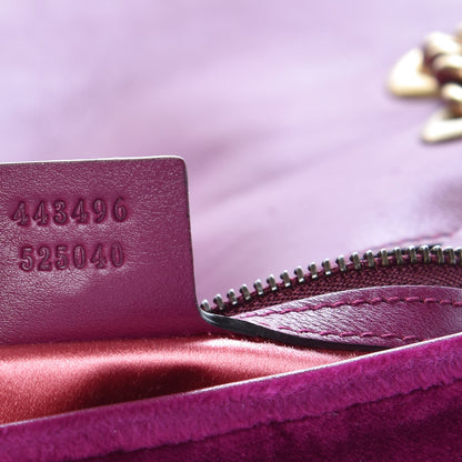Gucci Velvet Matelasse Medium GG Marmont Shoulder Bag Fuchsia Violet Cyclamen 7 of 13