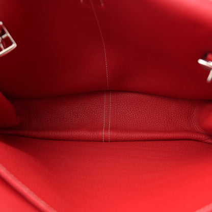 Hermes Taurillon Clemence Halzan 31 GM Rouge Piment 5 of 10