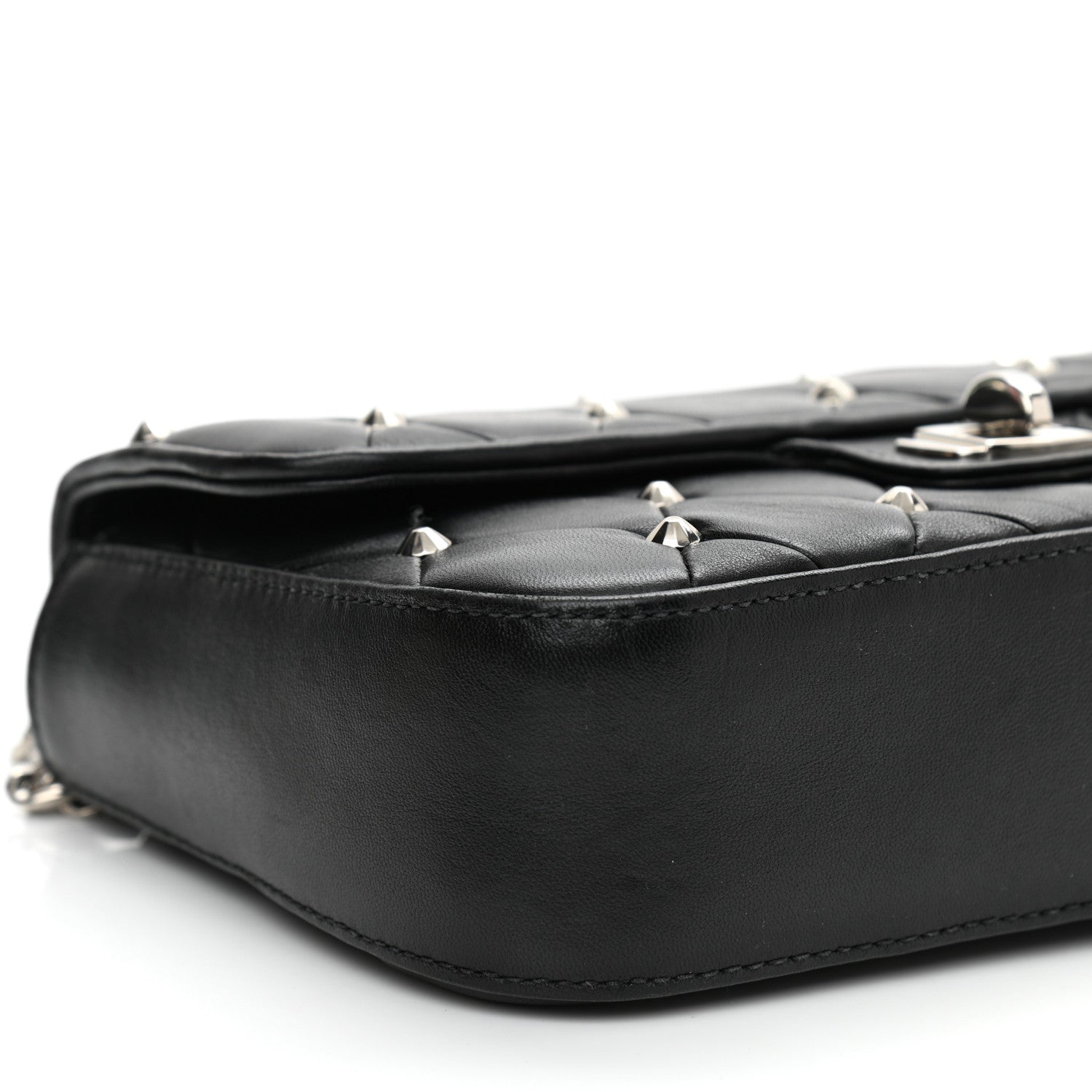 Miu Miu Pattina Nappa Crystal Studded Flap Bag Black 8 of 8