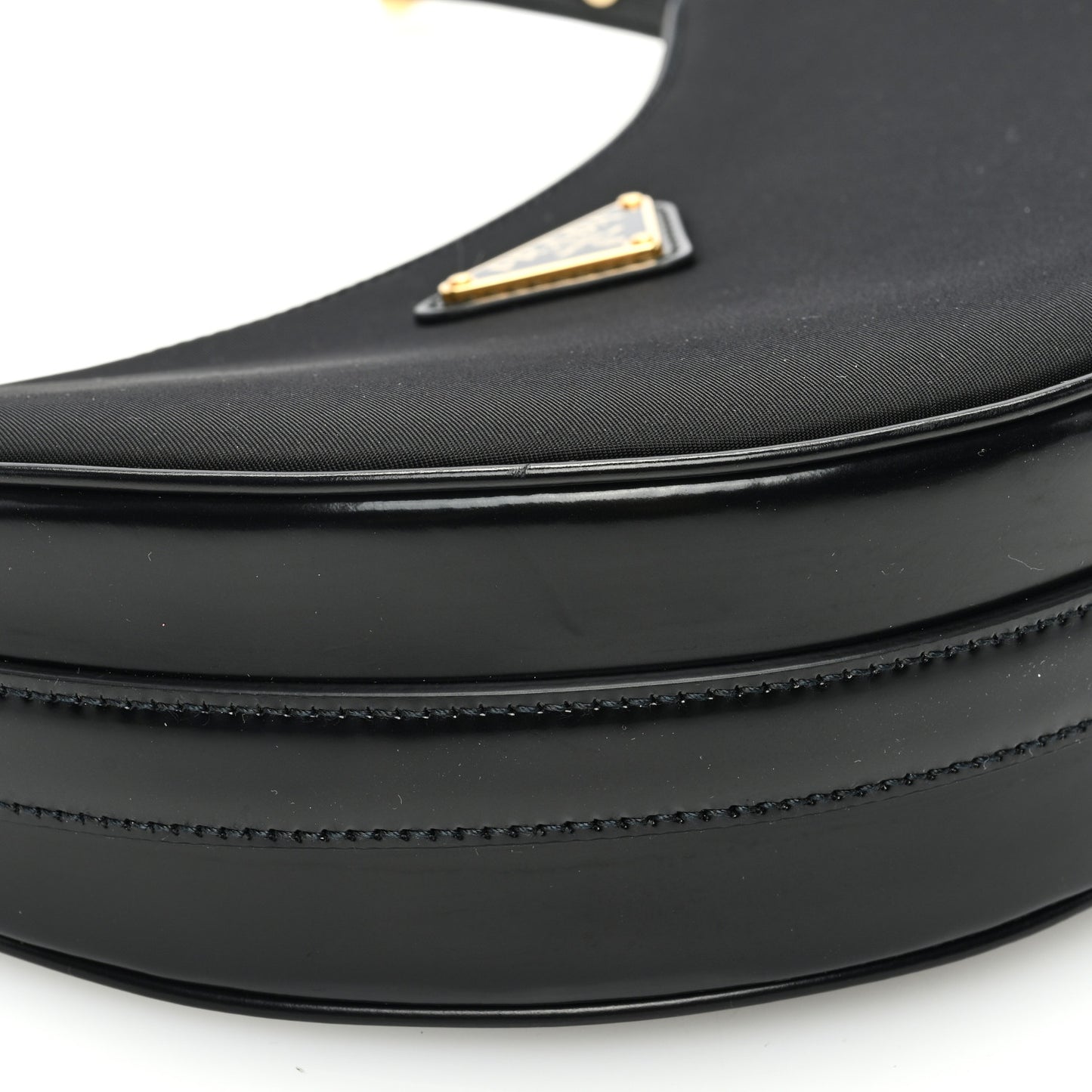 Re-Nylon Spazzolato Small Arque Shoulder Bag Black