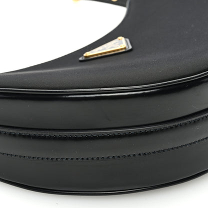 Prada Re-Nylon Spazzolato Small Arque Shoulder Bag Black 8 of 9