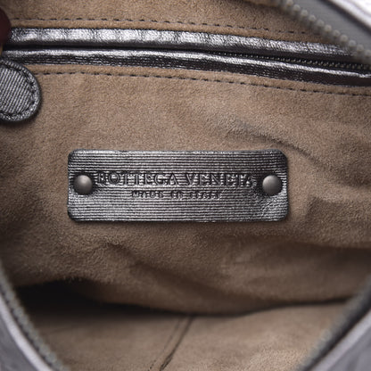 Bottega Veneta Metallic Nappa Intrecciato Nodini Crossbody Messenger Dark Grey 6 of 9