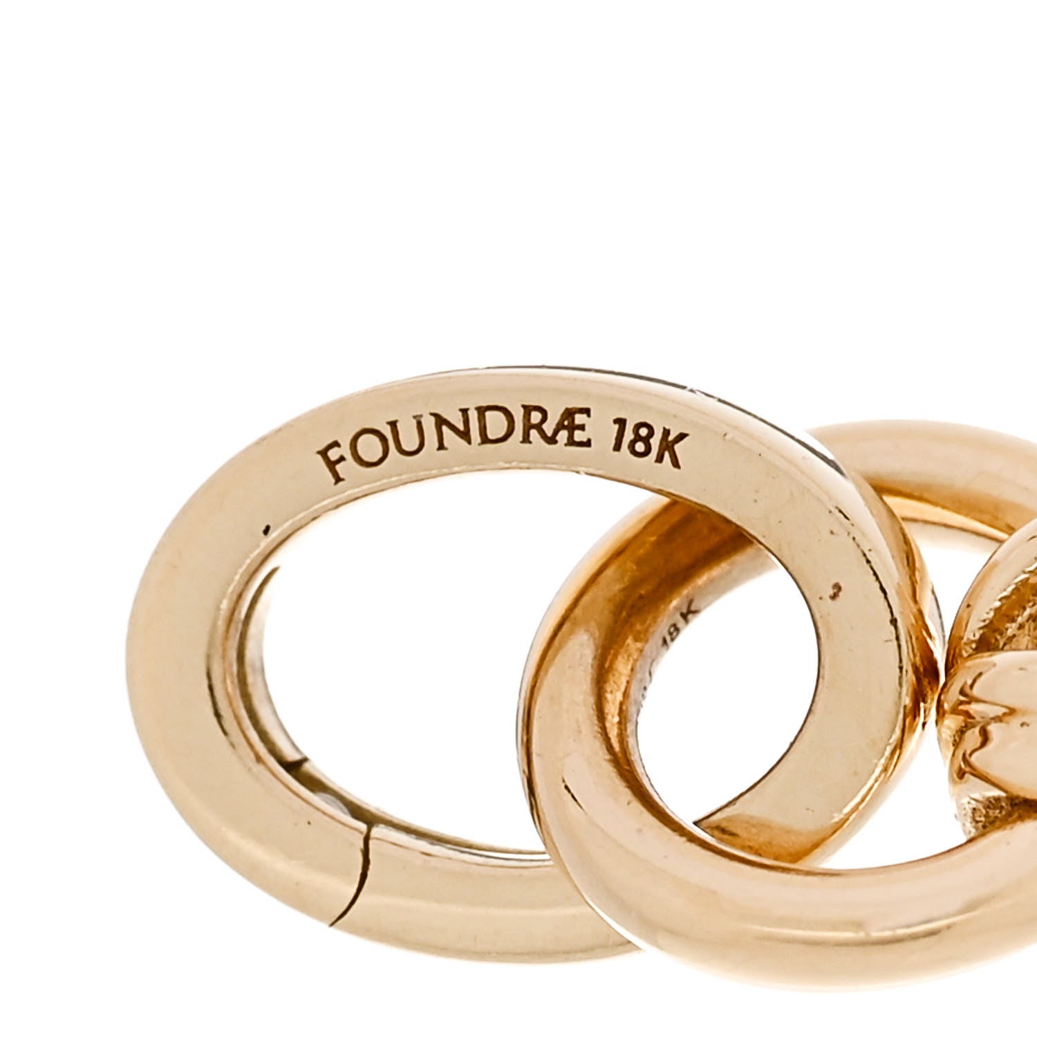 Foundrae 18K Yellow Gold Small Never Ending Knot Extension Oval Push Gate Annex Link 4 of 4