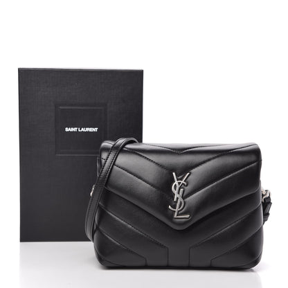 Saint Laurent Calfskin Y Quilted Monogram Toy Loulou Crossbody Bag Black 11 of 11