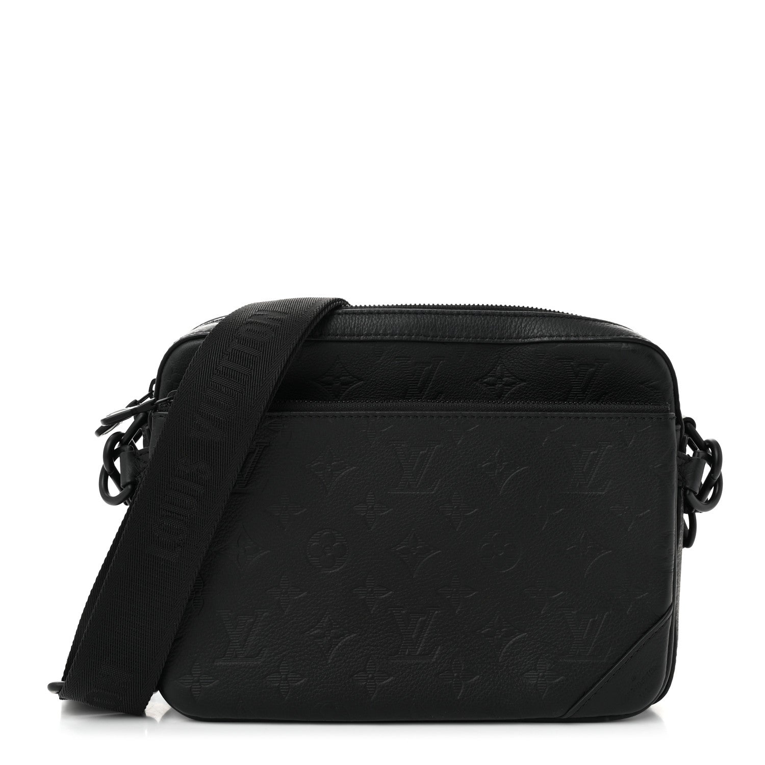 Louis Vuitton Calfskin Monogram Shadow Trio Messenger Black 1 of 9