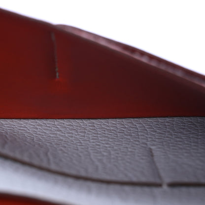 Hermes Togo Dogon Duo Wallet Rouge Garance Gris Mouette 5 of 14