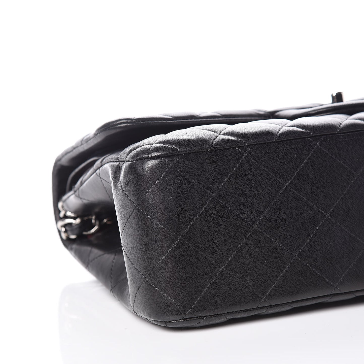 Lambskin Quilted Jumbo Double Flap Black