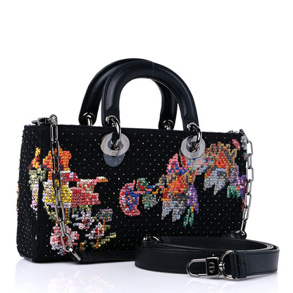 Christian Dior Embroidered Beaded Floral Lady D-Joy Black Multicolor 3 of 11