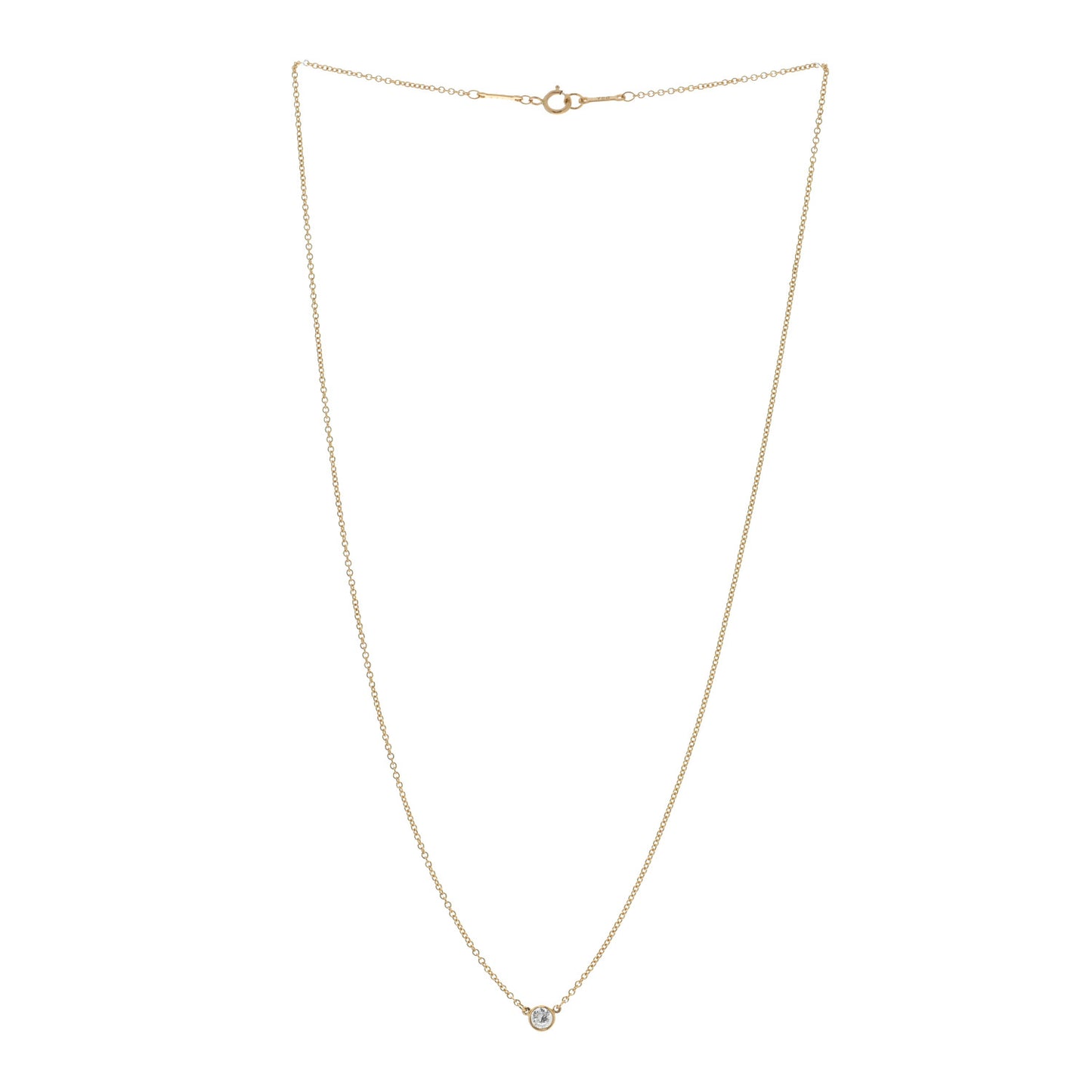 18K Yellow Gold Diamond .14ct Elsa Peretti Diamonds by the Yard Pendant Necklace