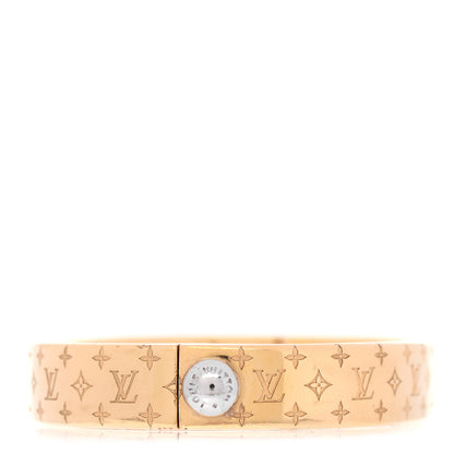 Louis Vuitton Brass Monogram Nanogram Cuff S Gold 1 of 5