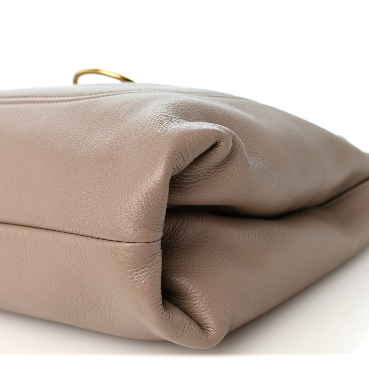 Grained Calfskin Softbit Maxi Shoulder Bag Taupe