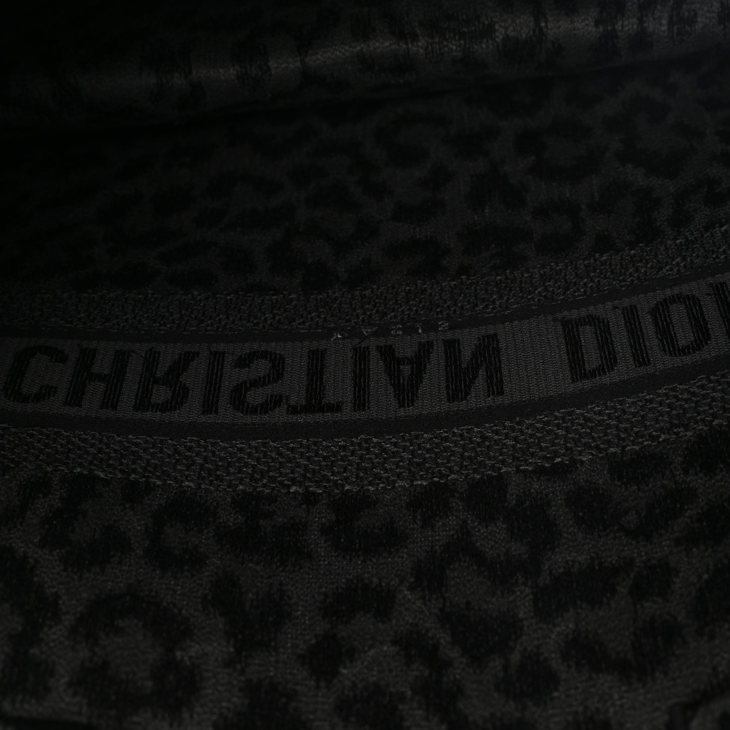 Canvas Mizza Embroidered Large Leopard Book Tote Grey