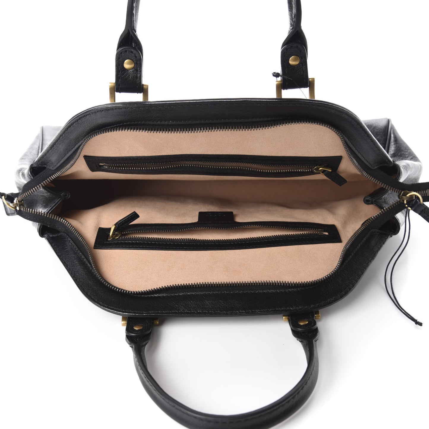 Calfskin Medium Re(Belle) Top Handle Bag Black