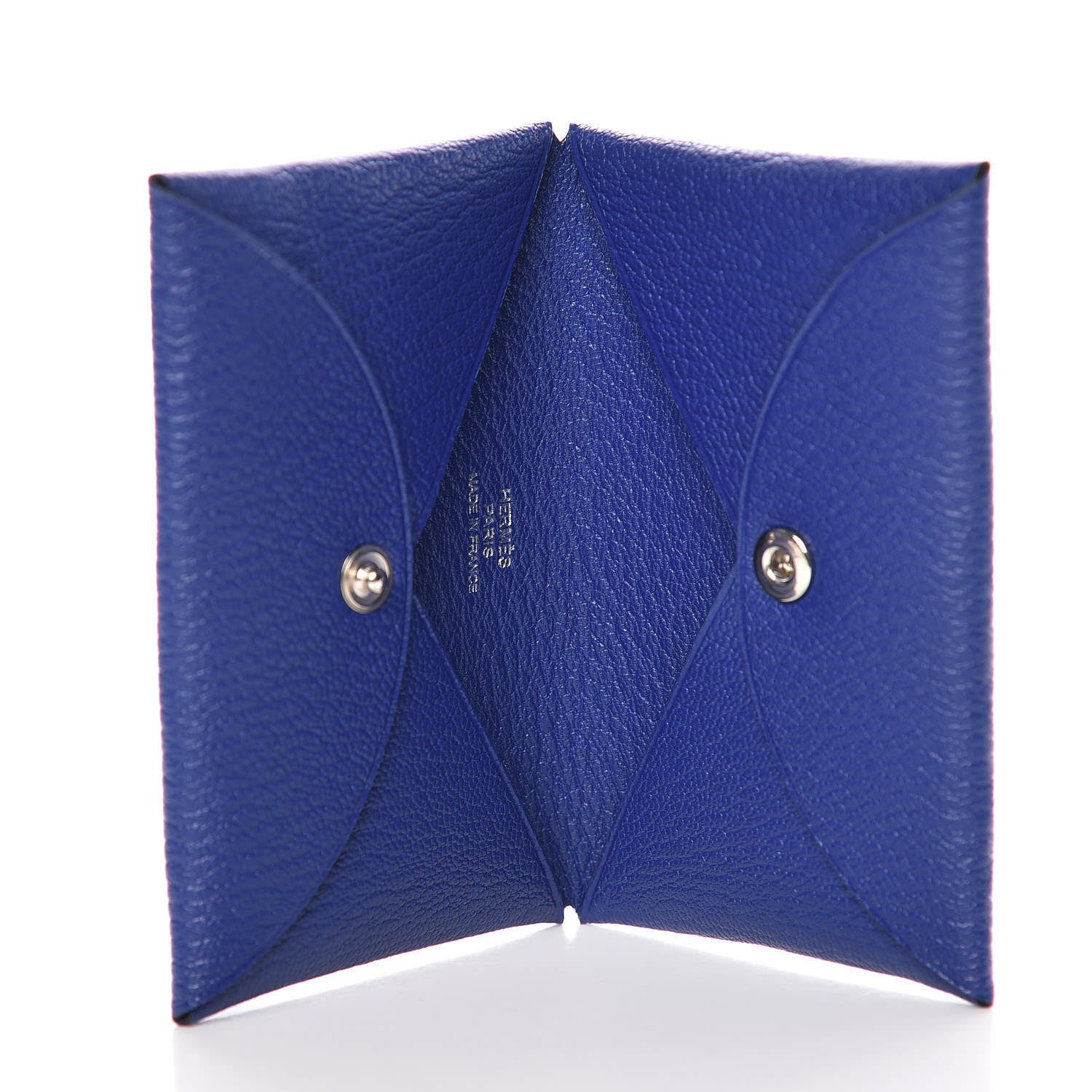 Hermes Chevre Mysore Calvi Card Case Bleu Encre 5 of 7