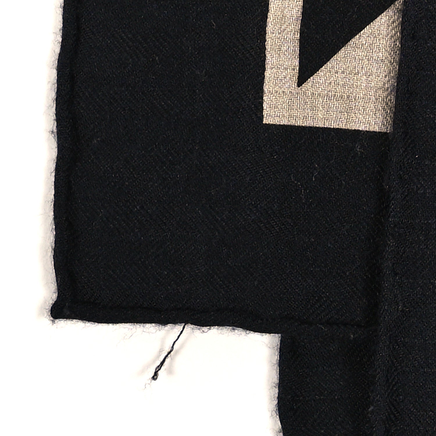 Hermes Cashmere Silk Op'H Shawl 140 Black Naturel 4 of 4