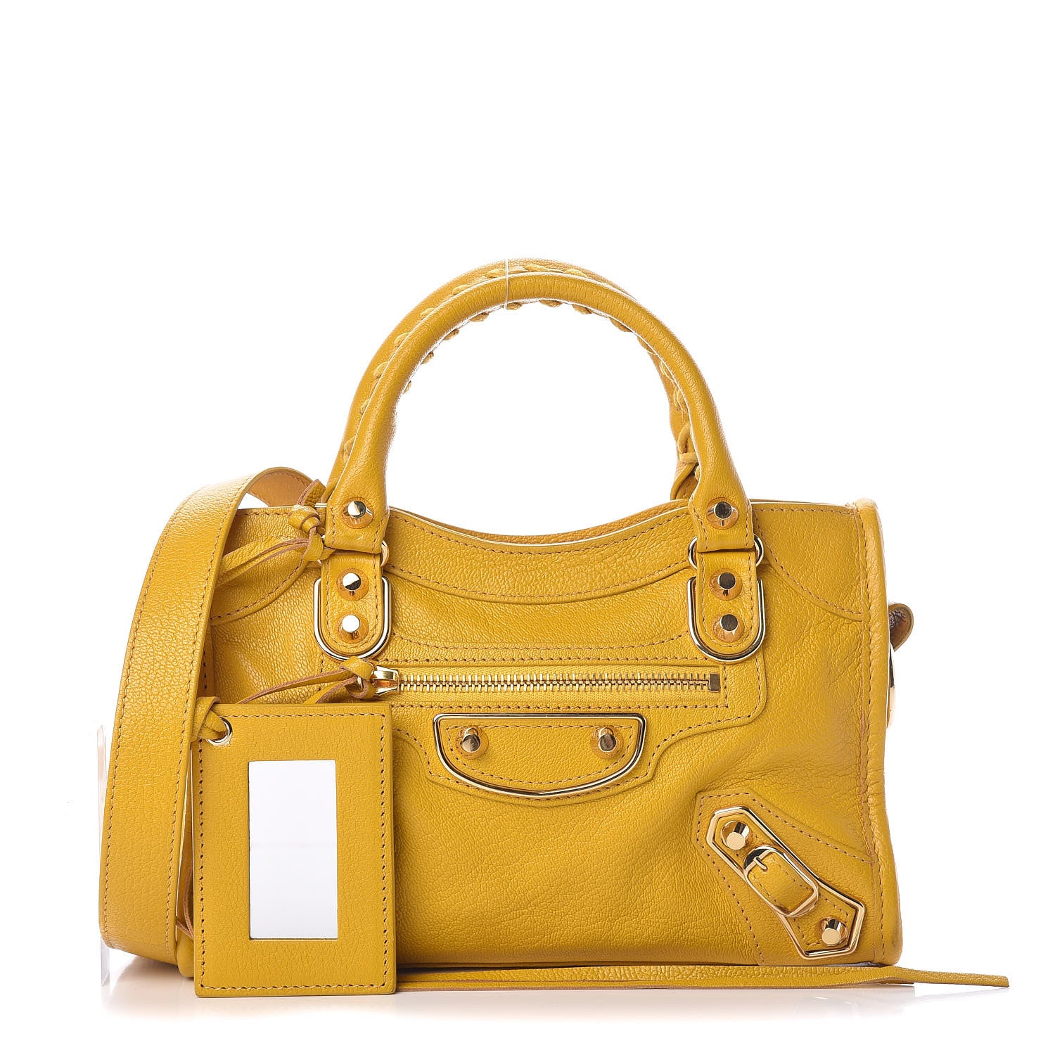 Balenciaga Chevre Gold Metallic Edge Hardware Mini City Jaune Epi 1 of 14