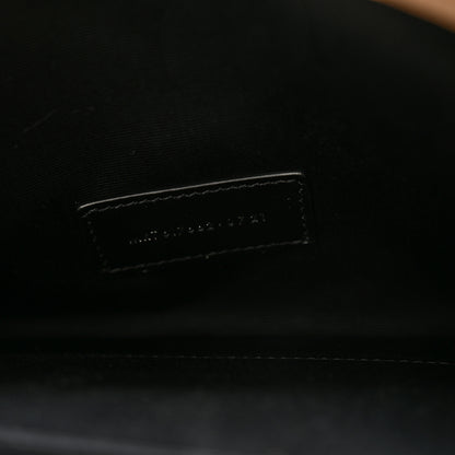 Saint Laurent Grain De Poudre Matelasse Chevron Monogram Envelope Clutch Dark Beige 7 of 8