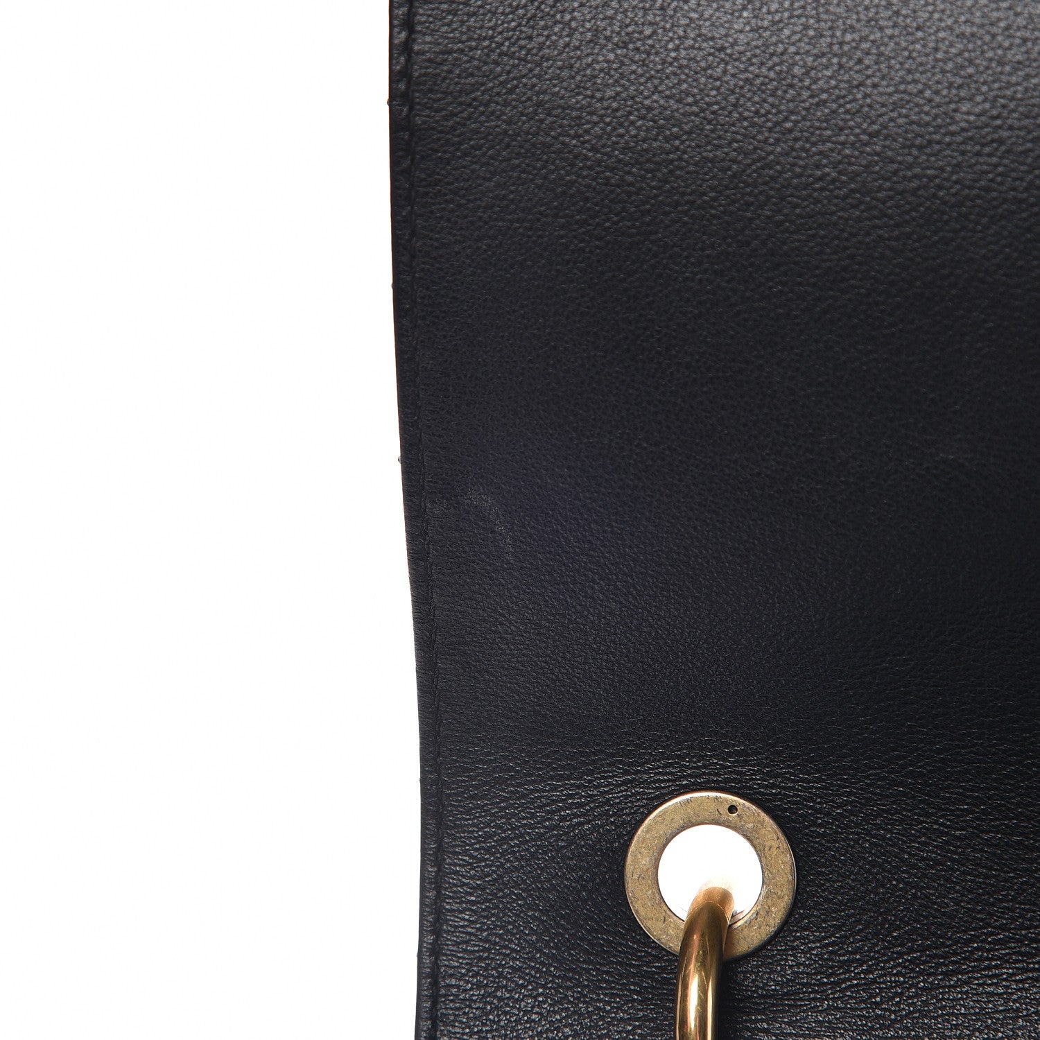 Chanel Grained Calfskin Elaphe Stitched Medium Chevron Chic Top Handle Flap Black 12 of 13