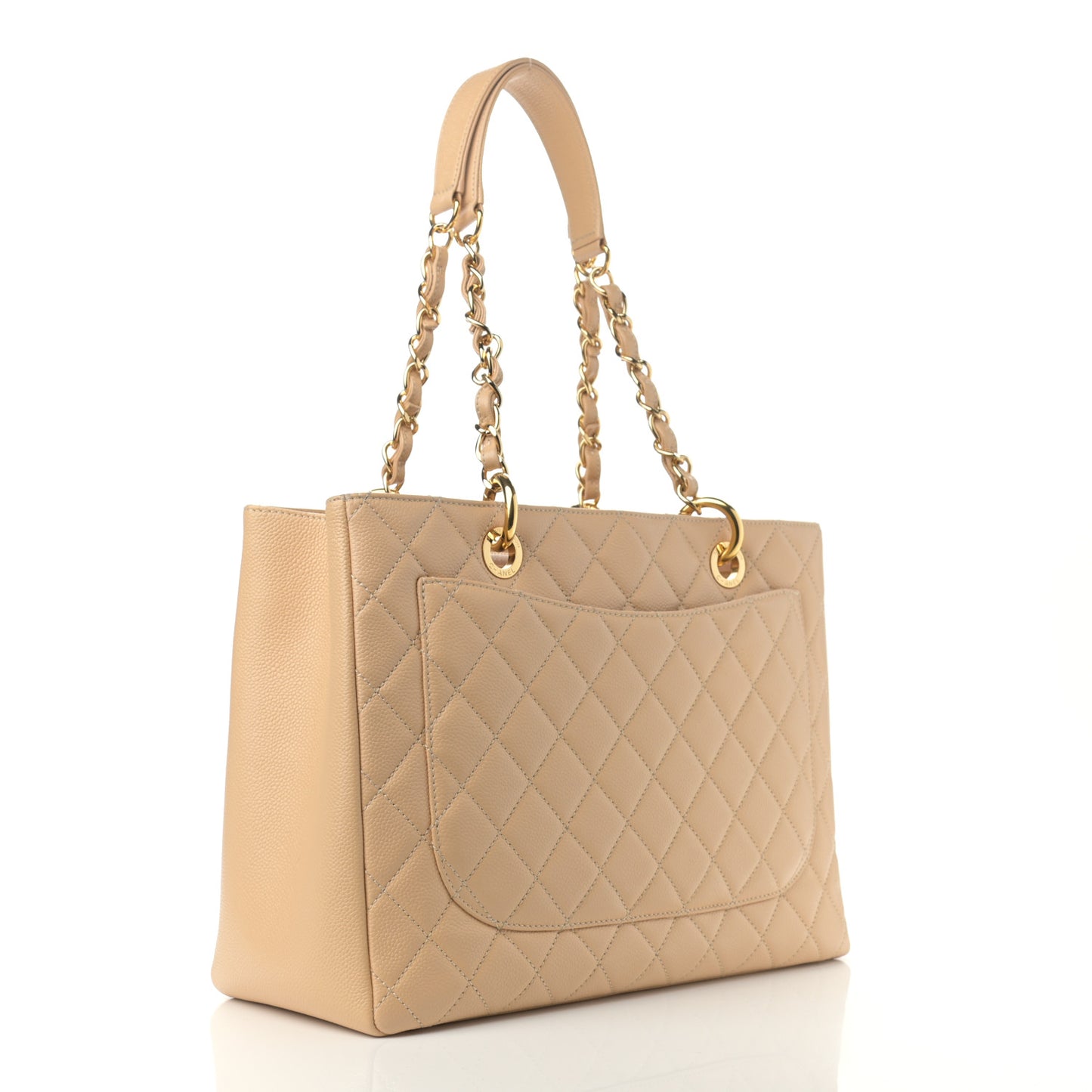 Caviar Quilted Grand Shopping Tote GST Beige Clair