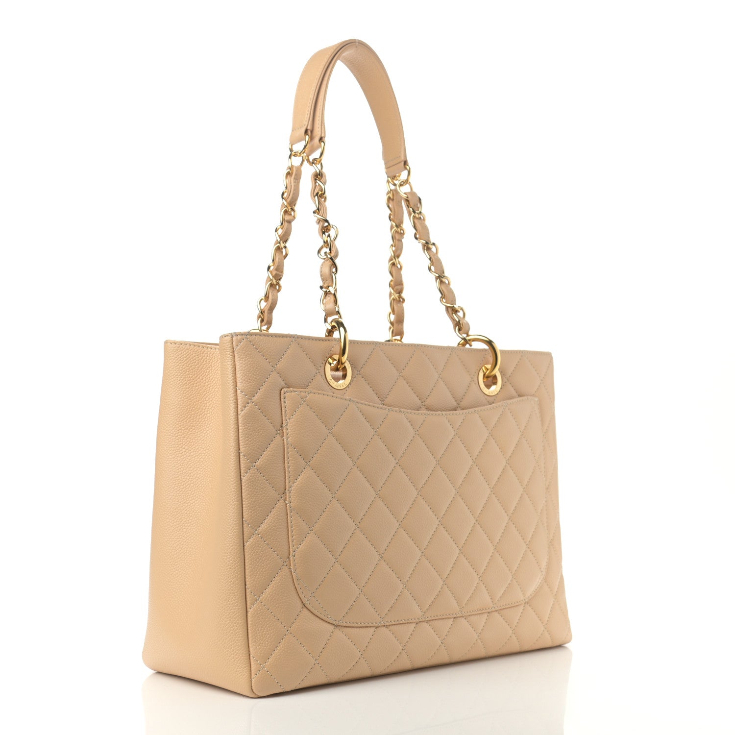 Chanel Caviar Quilted Grand Shopping Tote GST Beige Clair 3 of 11