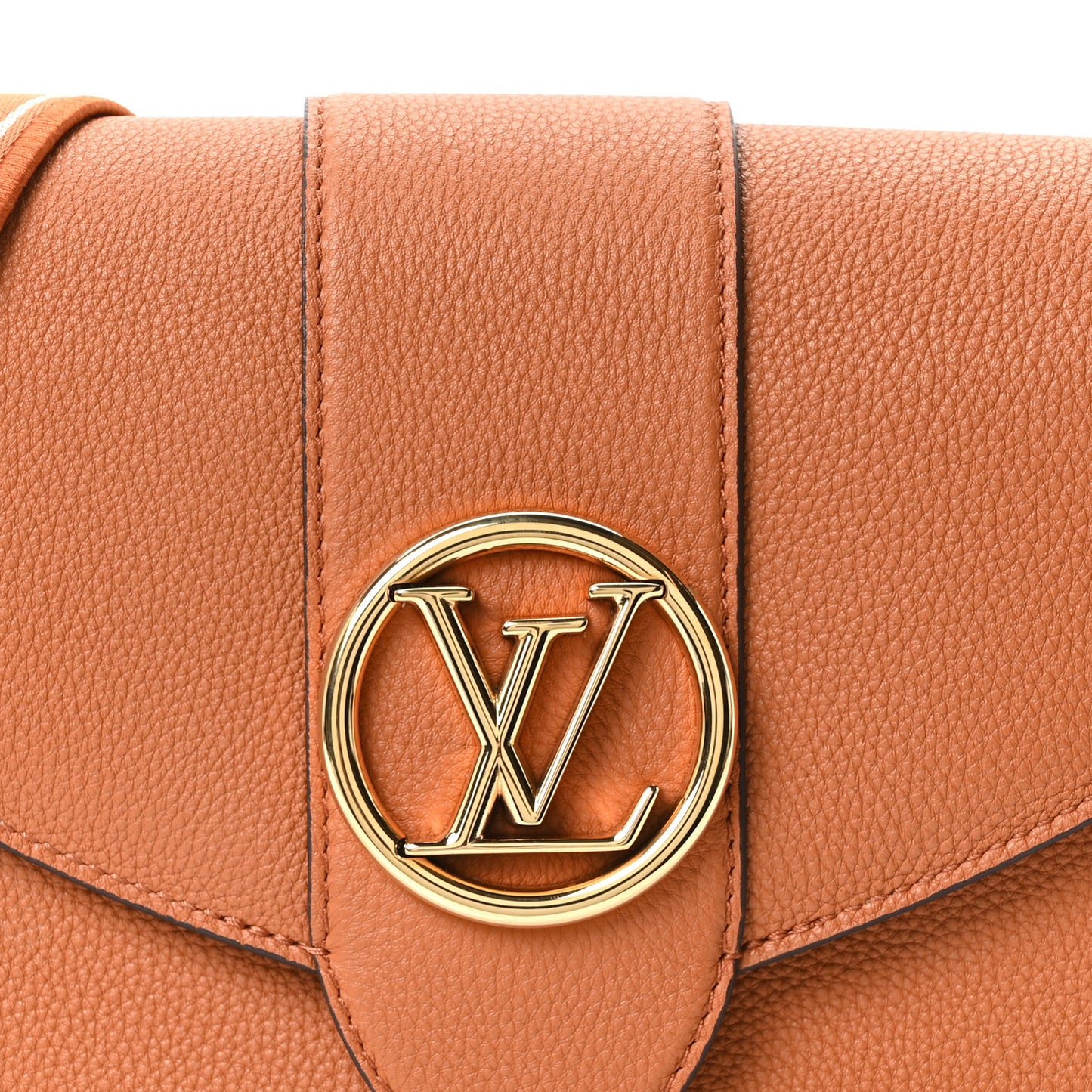 Grained Calfskin LV Pont 9 Soft MM Golden Siena