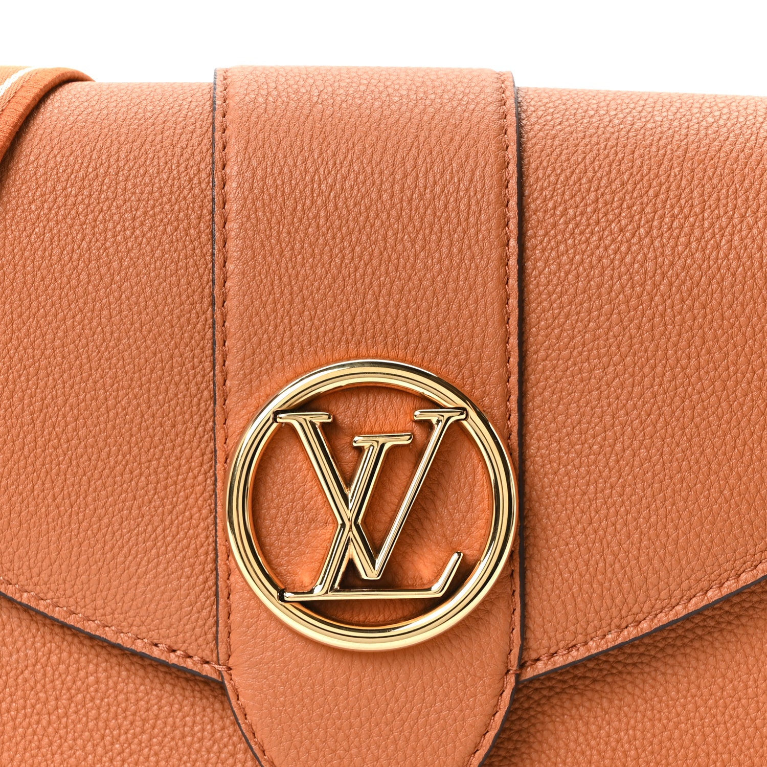 Louis Vuitton Grained Calfskin LV Pont 9 Soft MM Golden Siena 7 of 9