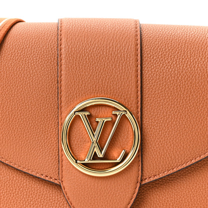 Louis Vuitton Grained Calfskin LV Pont 9 Soft MM Golden Siena 7 of 9
