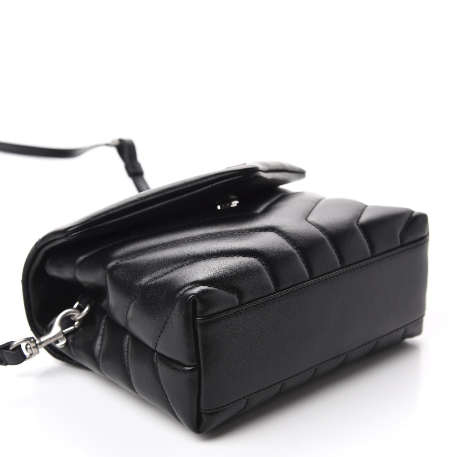 Saint Laurent Calfskin Y Quilted Monogram Toy Loulou Crossbody Bag Black 4 of 13