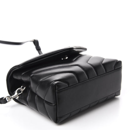 Saint Laurent Calfskin Y Quilted Monogram Toy Loulou Crossbody Bag Black 4 of 13